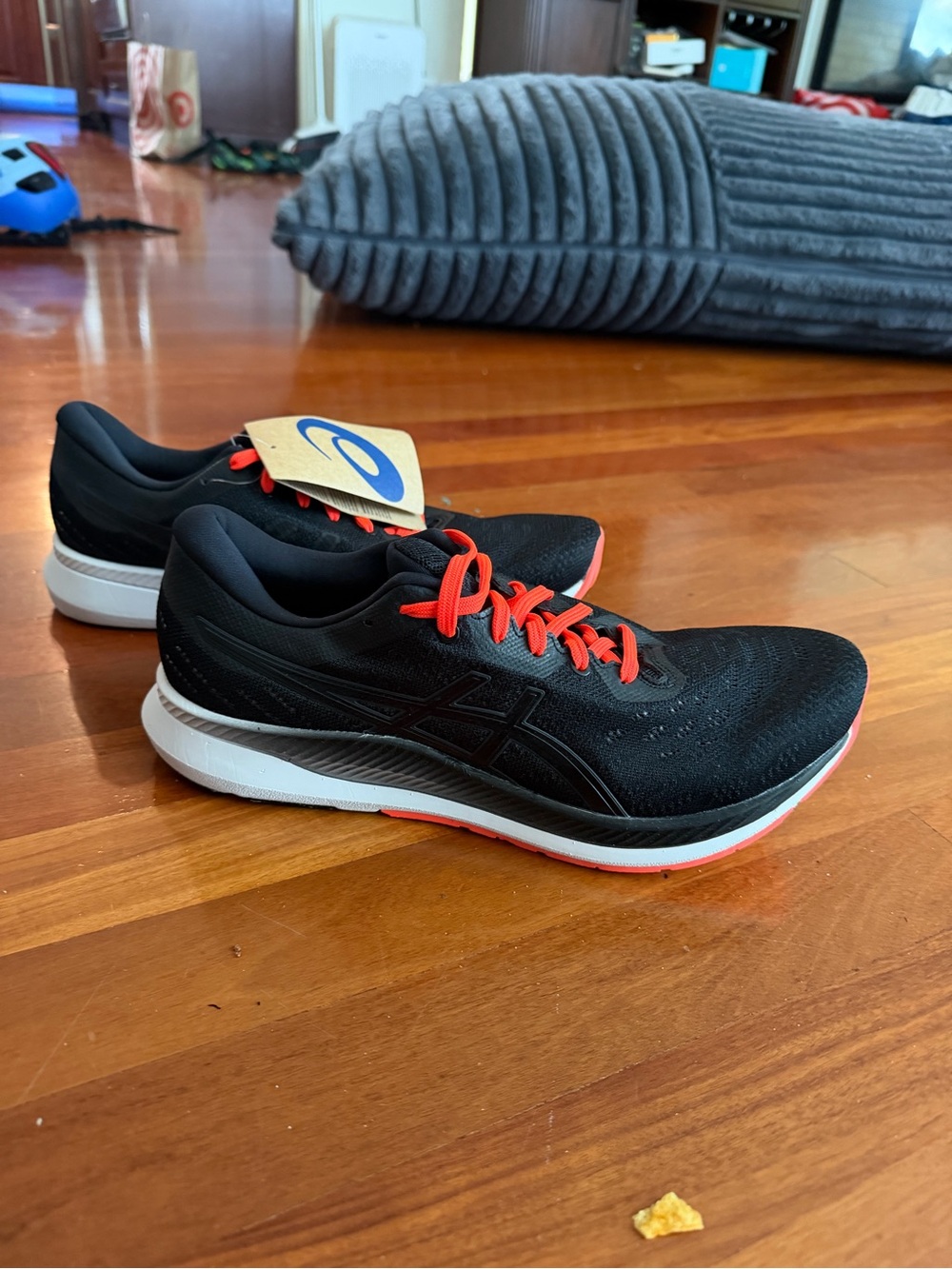 Asics Gel Contend Black Running Shoes with Red Laces